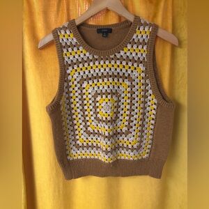 J. Crew Multicolor Crochet Tank Top
